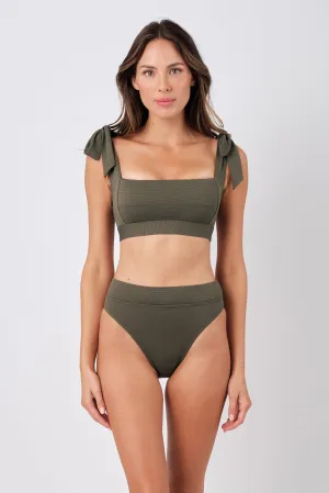 Classic Square Neck Bikini Bralette KHAKI TEXTURE