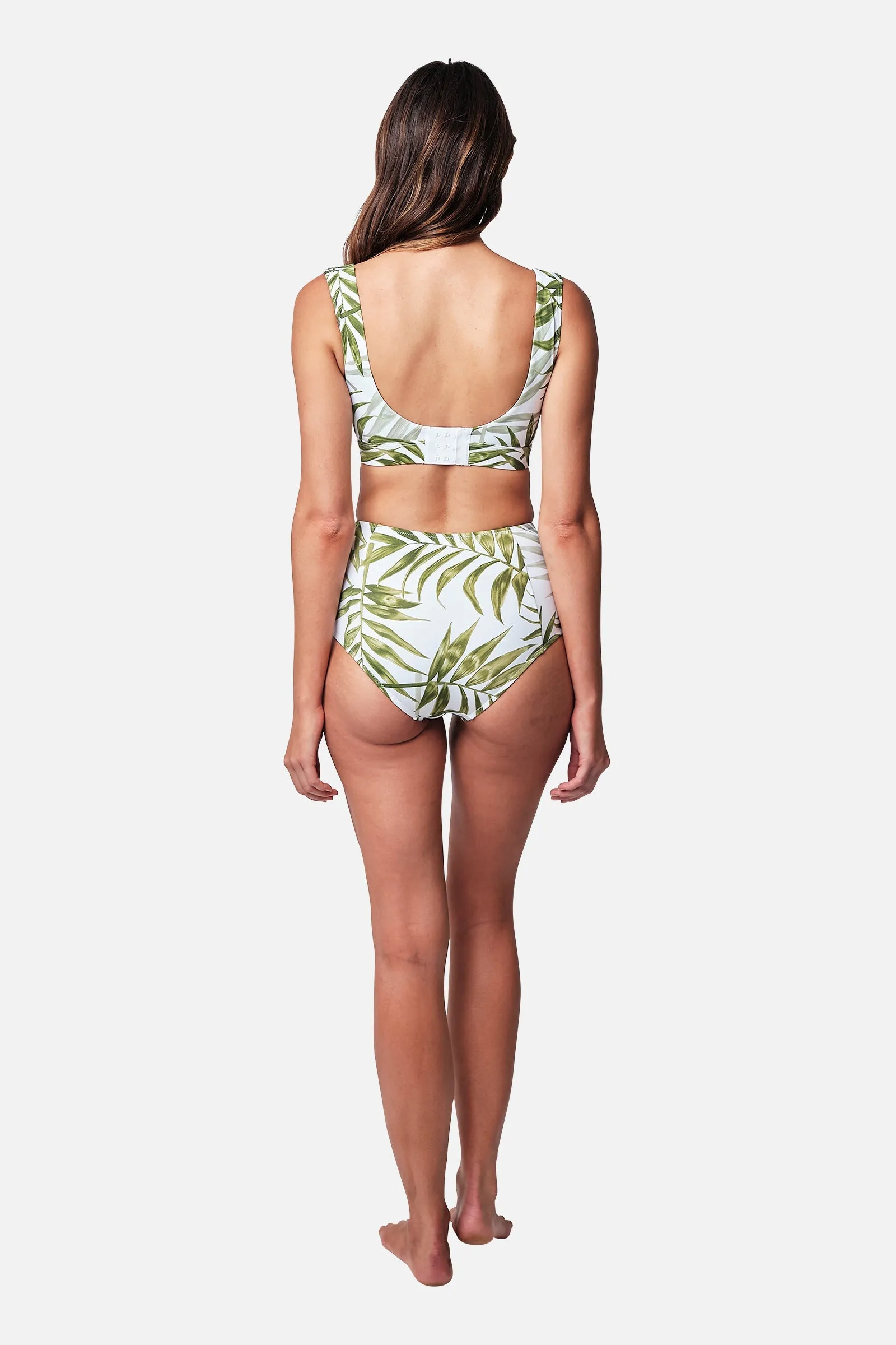 Classic Square Neck Bikini Bralette PALM WHITE