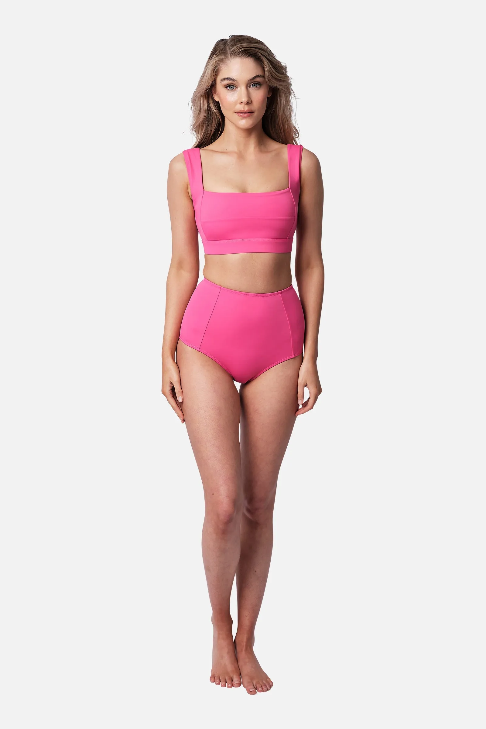 Classic Square Neck Bikini Bralette PINK