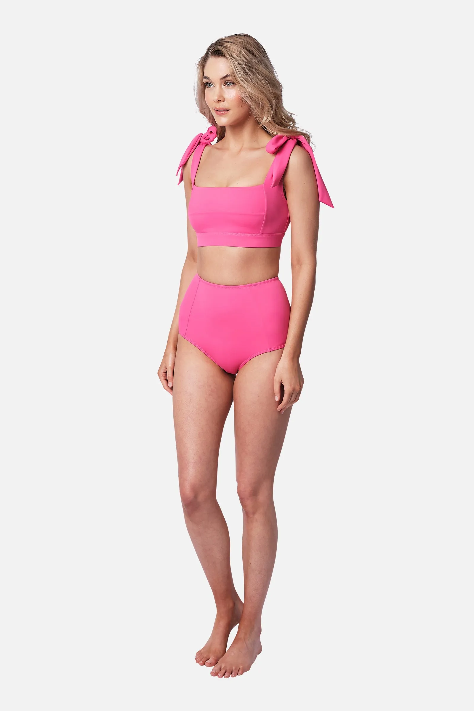 Classic Square Neck Bikini Bralette PINK
