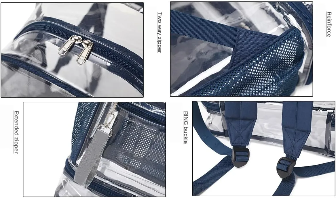 Clear Backpack Heavy Duty, See Through Backpack Purse, Gym Backpack with Laptop and Shoe Compartment (Green), 32*19*45cm