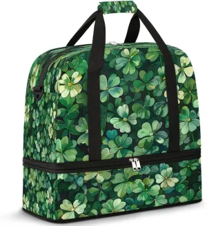 Clover Meadows Travel Duffel Bag, Travel Essentials, Gym Bag for Women, Weekender Overnight Bag With Shoes Compartment, Carry On Bags for Airplanes