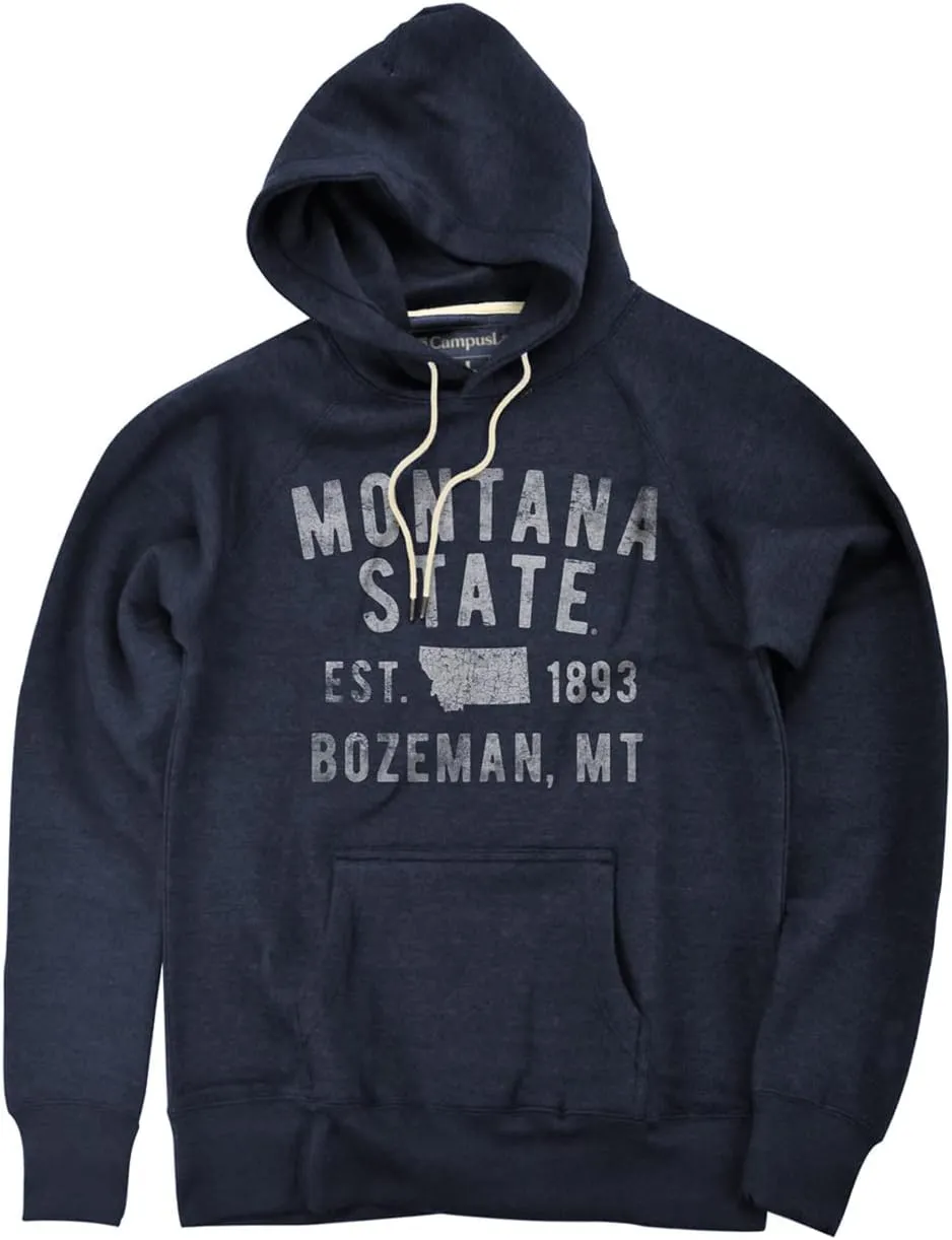 Collegiate Distressed School Name Unisex Adult Slim Fit Pullover Hoodie Collection
