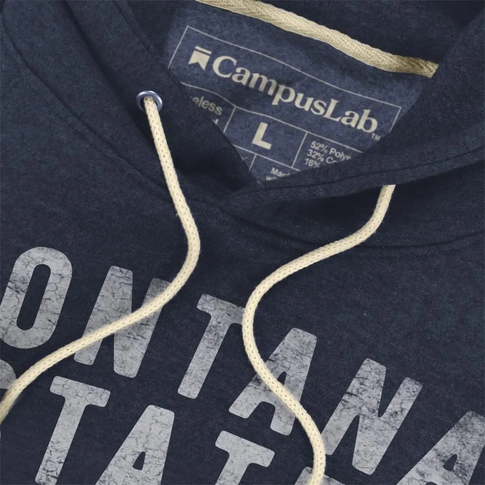 Collegiate Distressed School Name Unisex Adult Slim Fit Pullover Hoodie Collection