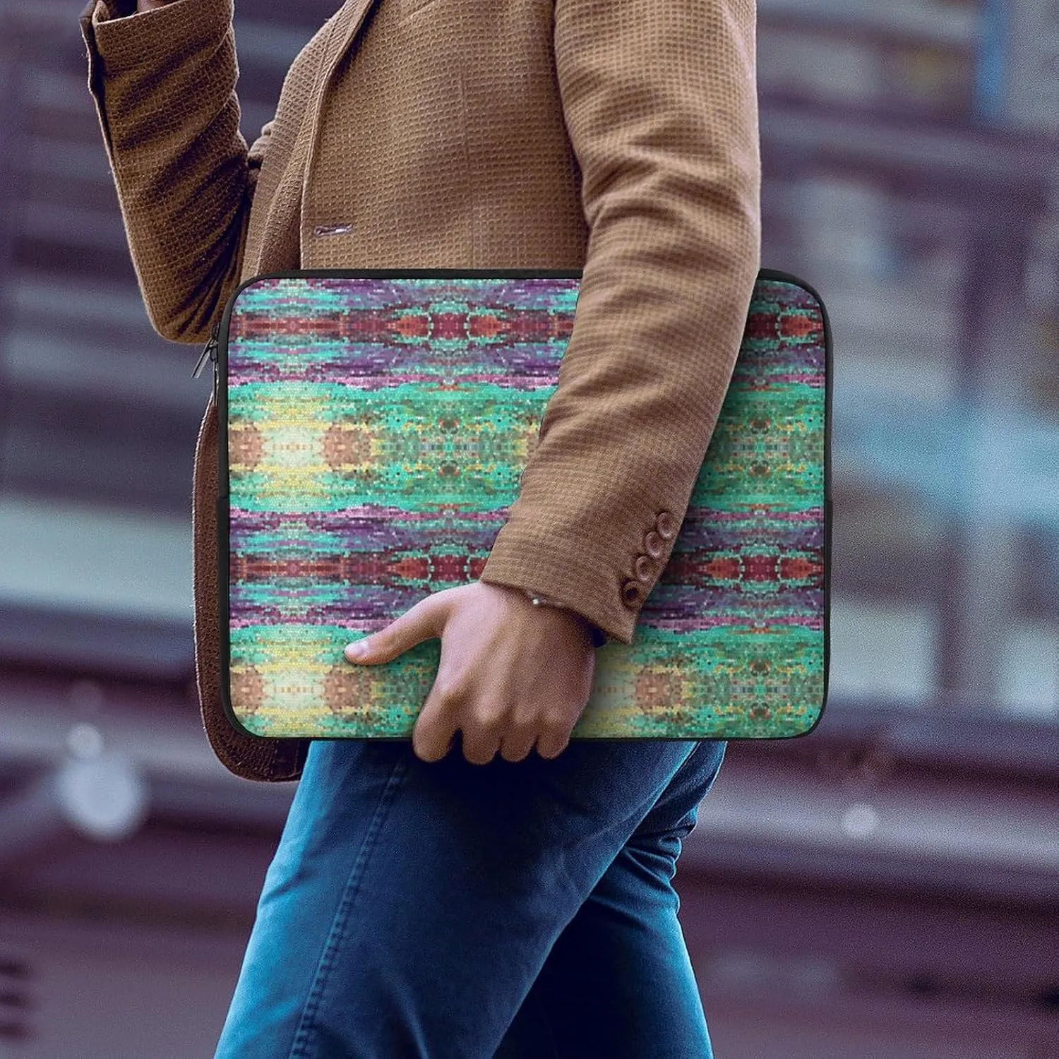 Colorful Moroccan Tile Laptop Bag Without Handheld, Large Capacity, Lightweight And Convenient