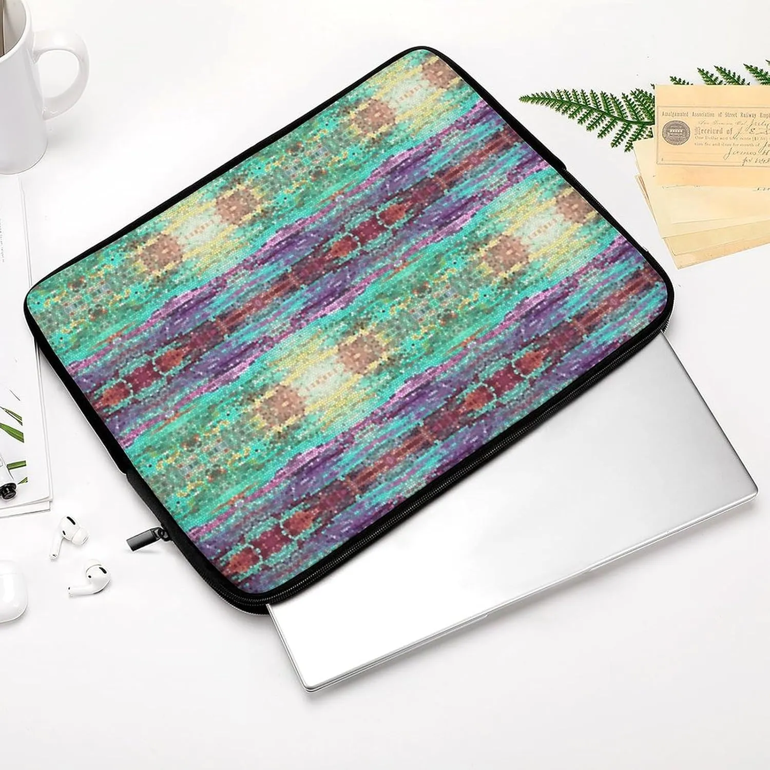 Colorful Moroccan Tile Laptop Bag Without Handheld, Large Capacity, Lightweight And Convenient