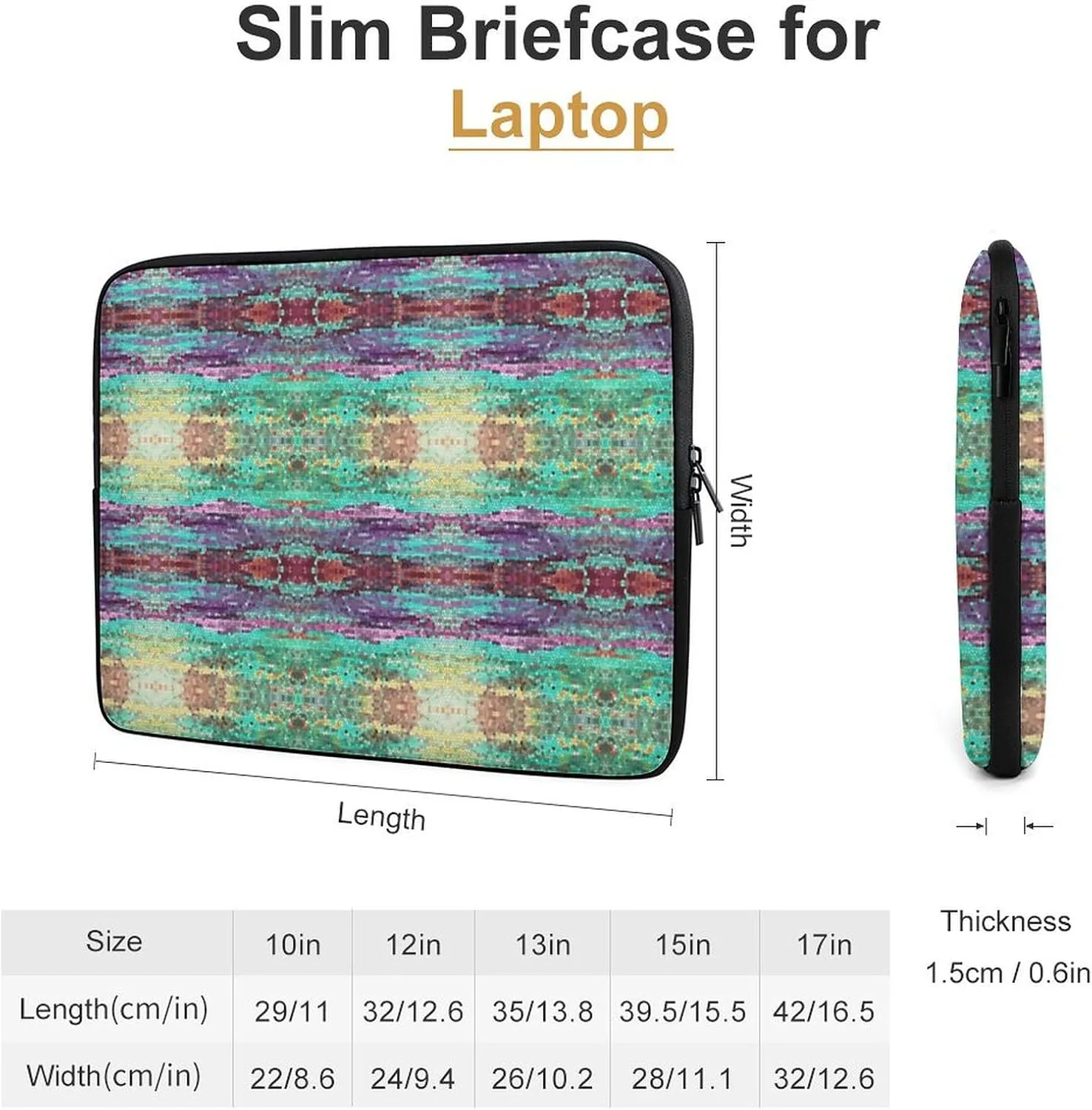 Colorful Moroccan Tile Laptop Bag Without Handheld, Large Capacity, Lightweight And Convenient