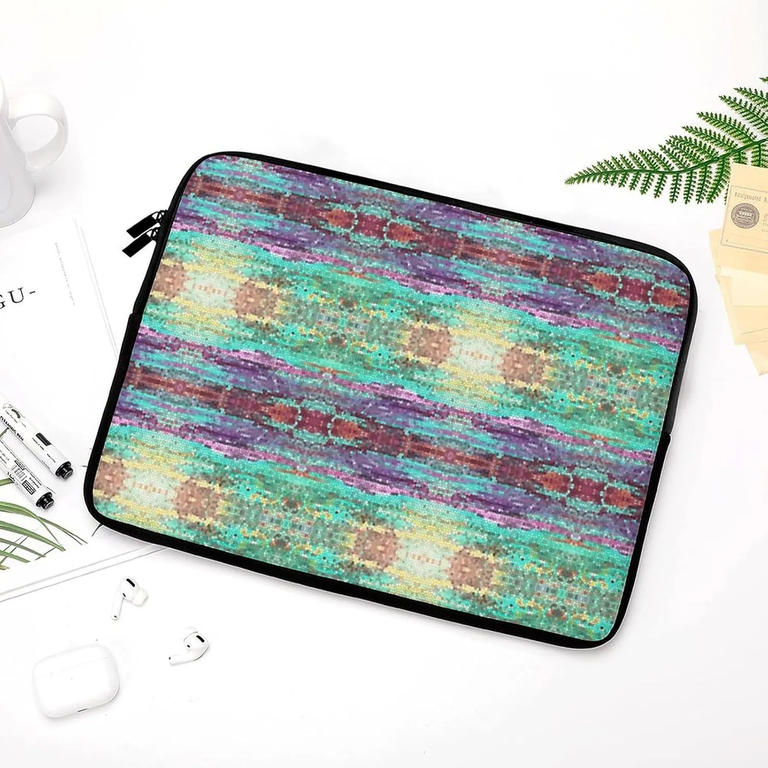 Colorful Moroccan Tile Laptop Bag Without Handheld, Large Capacity, Lightweight And Convenient