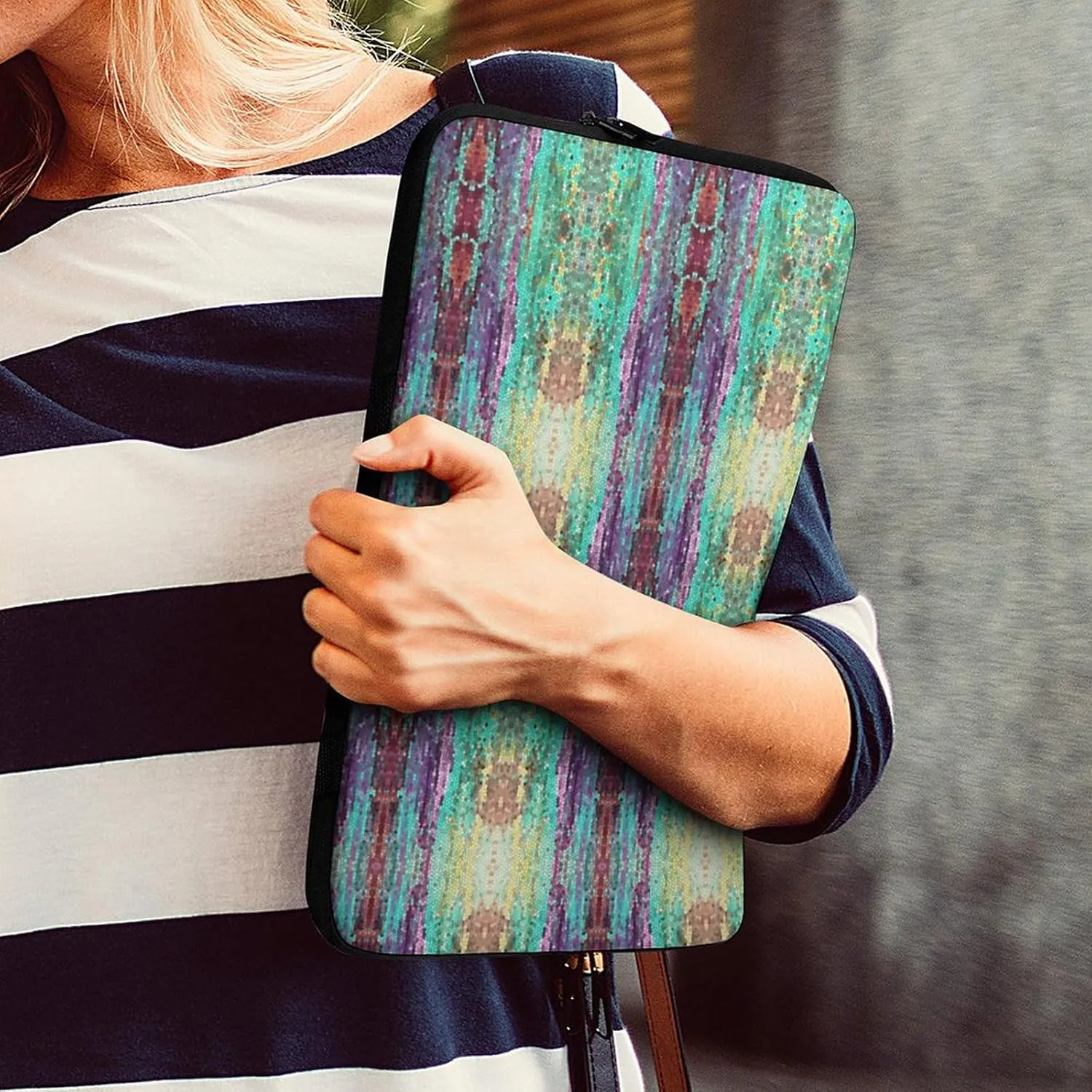 Colorful Moroccan Tile Laptop Bag Without Handheld, Large Capacity, Lightweight And Convenient