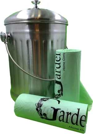 Compostable Trash Bags for Kitchen Compost Bin - Fits 1, 1.2, 1.3, 1.5 Gallon Biodegradable Compost Bags for Kitchen Pail liners- Package of 2-50 bags per Roll fits Gardenatomy, Goldsol and Other Bins