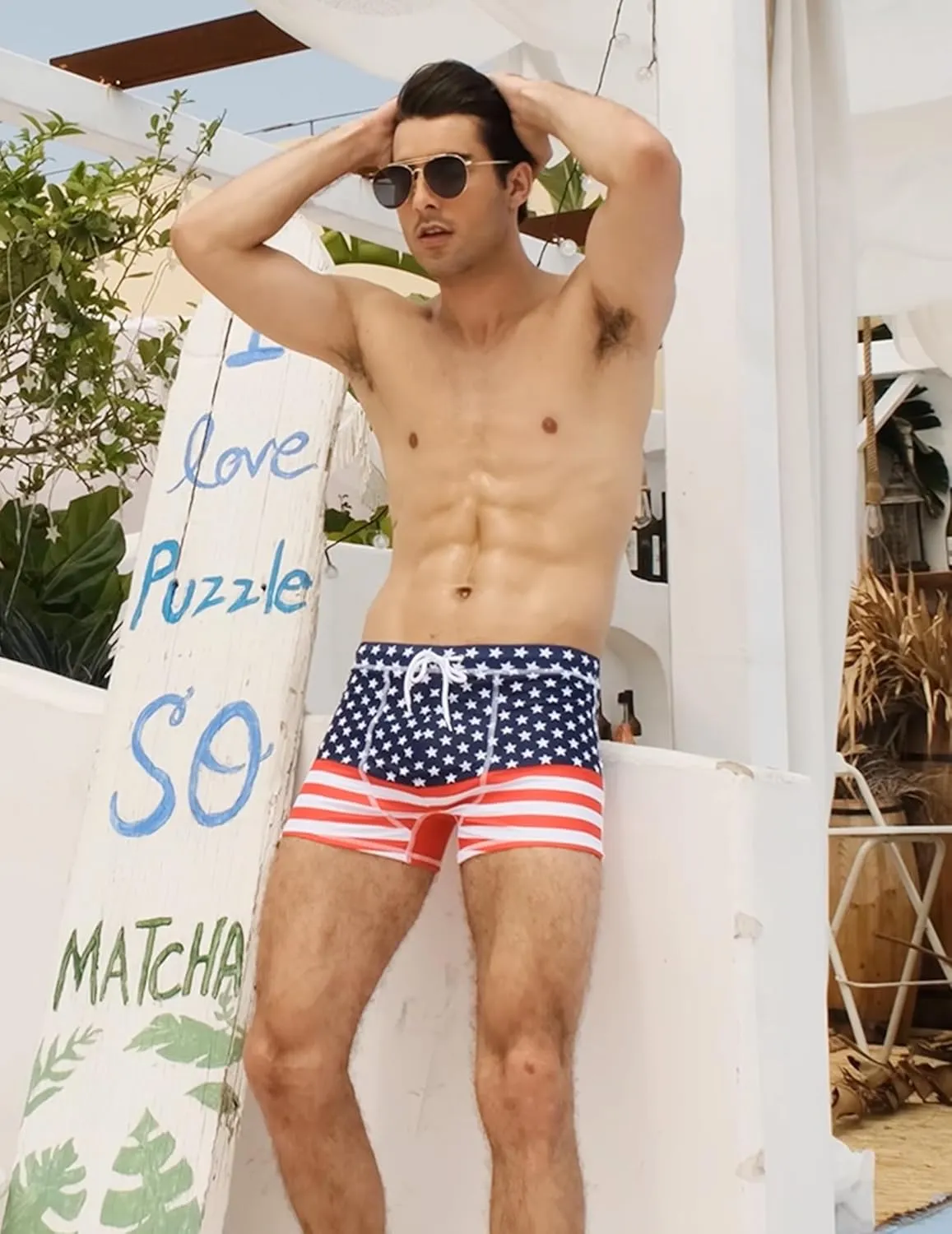 COOFANDY Men's Square Leg Swim Briefs Tight Swim Trunks Swimsuit Athletic Bathing Suit Swimwear with Liner