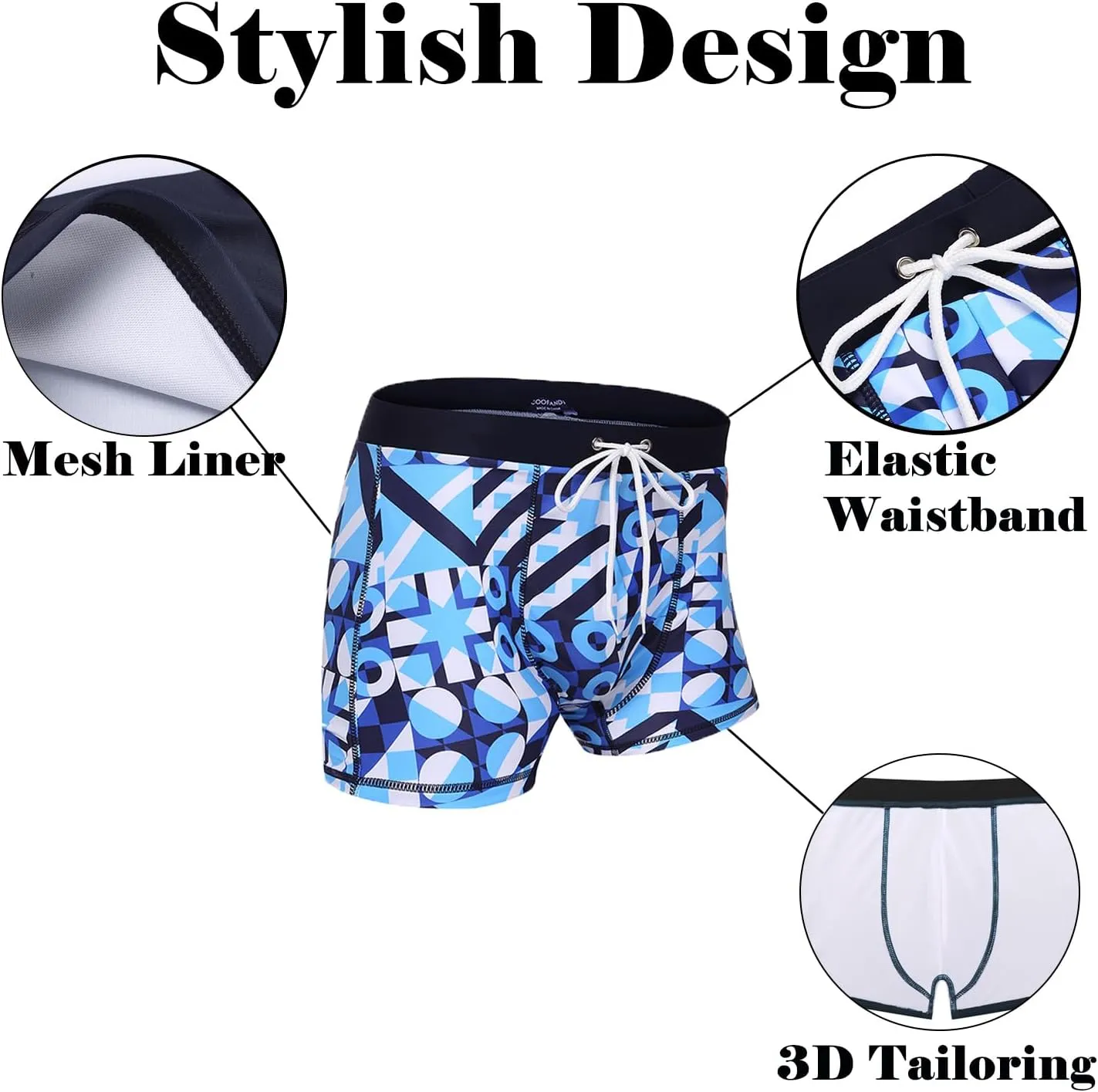 COOFANDY Men's Square Leg Swim Briefs Tight Swim Trunks Swimsuit Athletic Bathing Suit Swimwear with Liner
