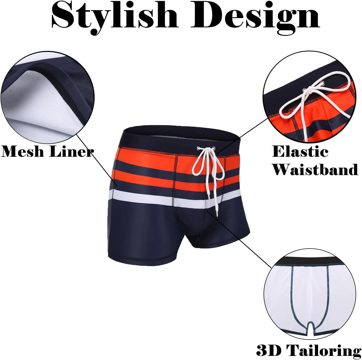 COOFANDY Men's Square Leg Swim Briefs Tight Swim Trunks Swimsuit Athletic Bathing Suit Swimwear with Liner