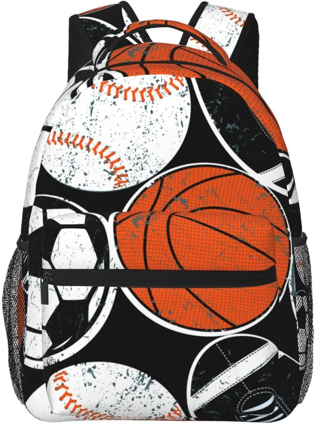 Cool Retro Ball Sport Backpack For School Laptop Bags Bookbag Big Casual Daypack For Student Girls Boys Kids Teens Travel Sports Work