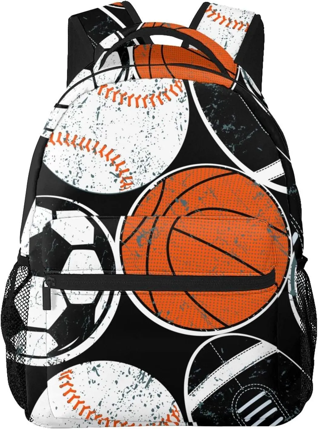 Cool Retro Ball Sport Backpack For School Laptop Bags Bookbag Big Casual Daypack For Student Girls Boys Kids Teens Travel Sports Work