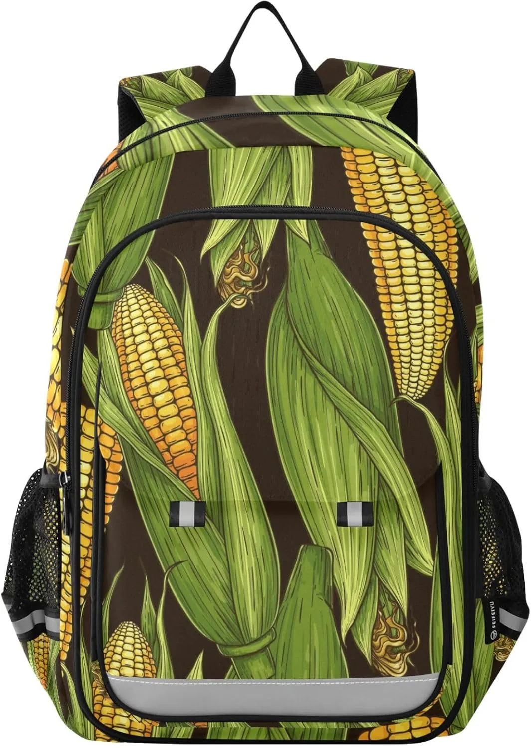 Corn Cobs Vegetables Backpack Boys Girls Elementary School Bags Bookbags Laptop Backpack Travel Daypack Safe Reflective Stripes