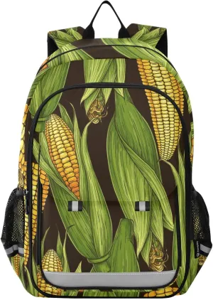 Corn Cobs Vegetables Backpack Boys Girls Elementary School Bags Bookbags Laptop Backpack Travel Daypack Safe Reflective Stripes