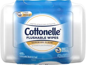 Cottonelle Flushable Wet Wipes, 42 Wipes per Pack