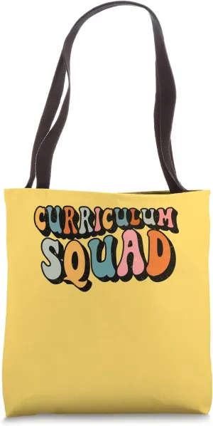 Curriculum Squad, Retro Groovy Back To School Matching Tote Bag