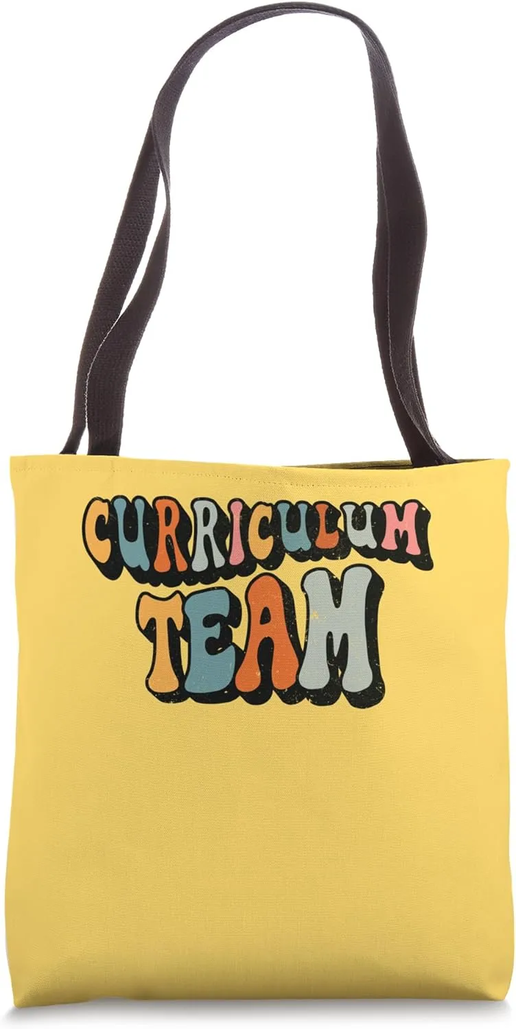 Curriculum Team, Retro Groovy Back To School Yellow Tote Bag