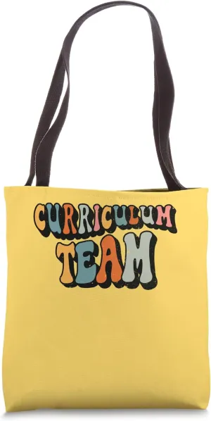 Curriculum Team, Retro Groovy Back To School Yellow Tote Bag