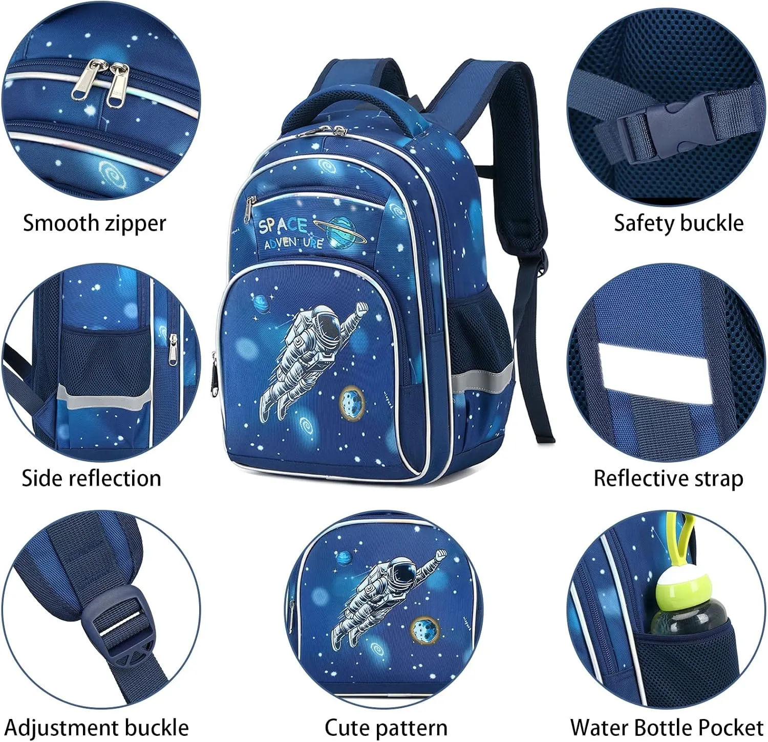 Cusangel Backpack for Boys Girls School Bookbags,Kindergarten Elementary Middle School Lightweight Waterproof Multifunctional Large Capacity for Backpack (16 inch Astronaut Fun Prints)