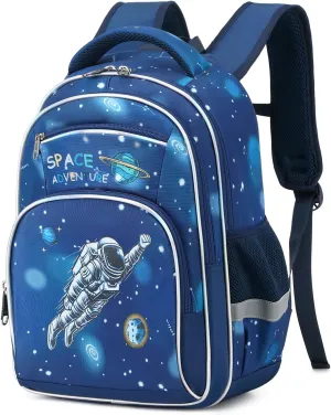 Cusangel Backpack for Boys Girls School Bookbags,Kindergarten Elementary Middle School Lightweight Waterproof Multifunctional Large Capacity for Backpack (16 inch Astronaut Fun Prints)