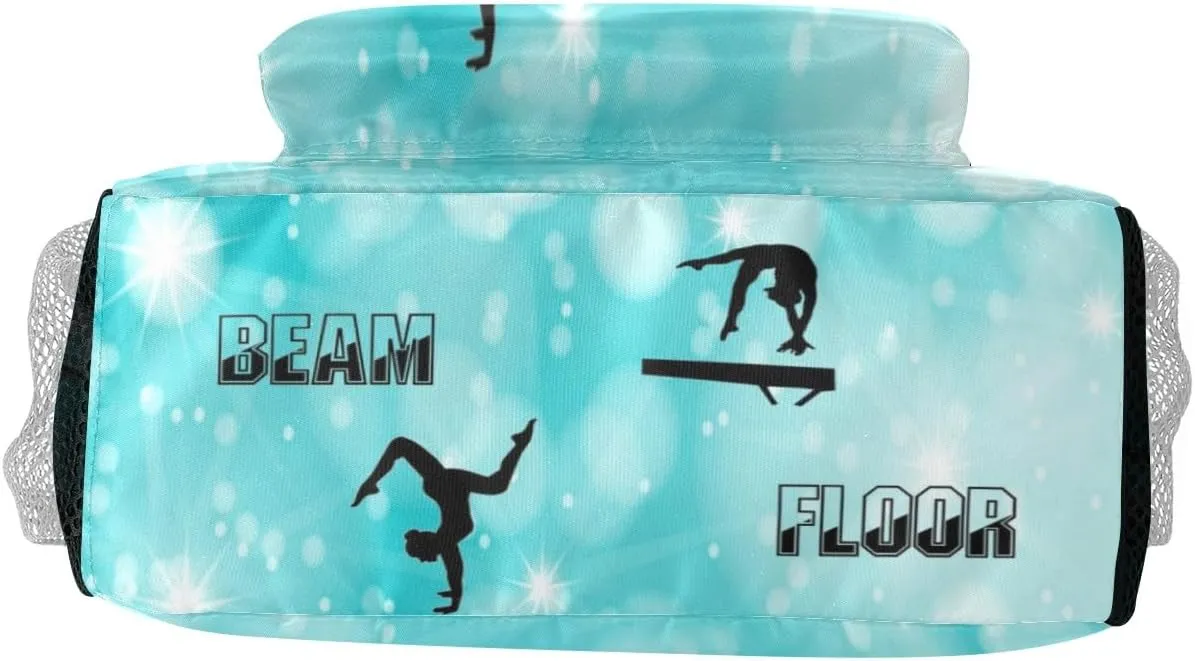 Custom Backpack School Bag for Girls Boys Kids, Gymnastics Vault Bars Beam Floor Bookbag with Name, Customize Back Pack, Fashion, Adjustable Shoulder Straps