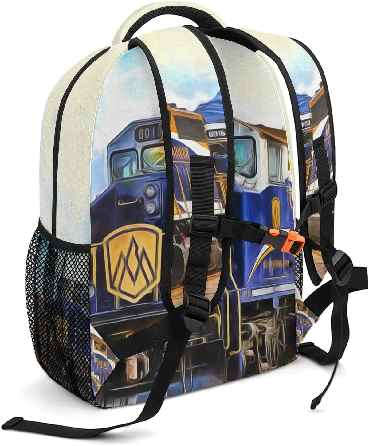 Custom Backpack School Bag for Girls Boys Kids, Train Art Bookbag with Name, Customize Back Pack, Fashion, Adjustable Shoulder Straps