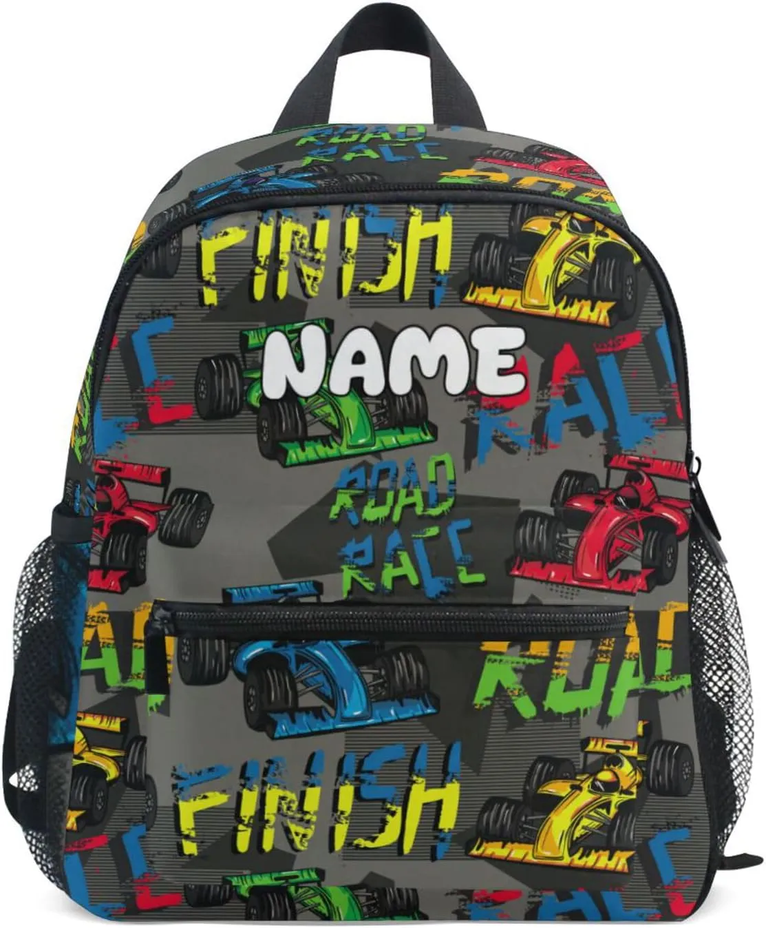 Custom Kids Toddler Backpack, Race Car Backpack for Boys Girls, Preschool School Children Schoolbag Nursery Junior Primary Student Travel Bag