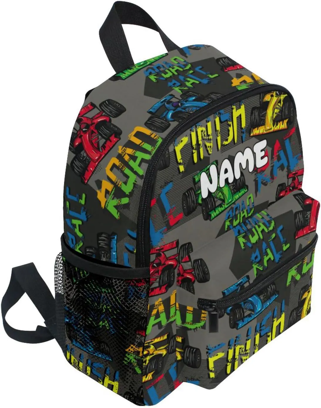 Custom Kids Toddler Backpack, Race Car Backpack for Boys Girls, Preschool School Children Schoolbag Nursery Junior Primary Student Travel Bag