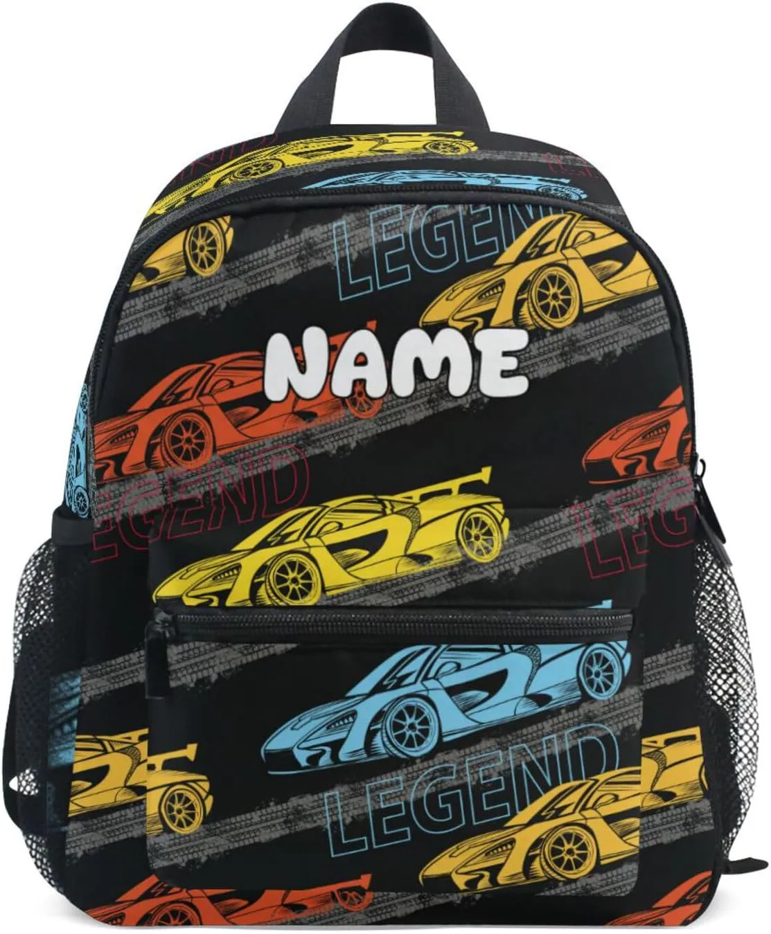 Custom Kids Toddler Backpack, Race Car Backpack for Boys Girls, Preschool School Children Schoolbag Nursery Junior Primary Student Travel Bag
