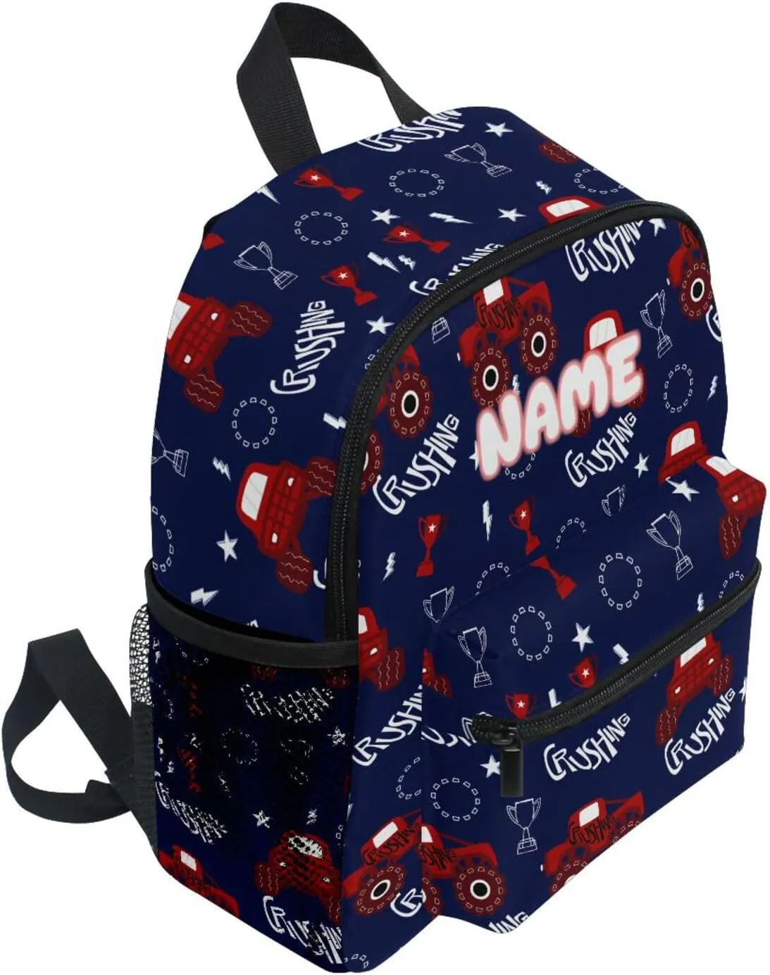 Custom Kids Toddler Backpack, Red Car Backpack for Boys Girls, Preschool School Children Schoolbag Nursery Junior Primary Student Travel Bag