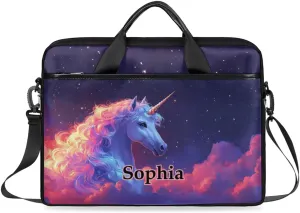 Custom-Laptop-Bag for-Adults Personalized Laptop-Shoulder-Bag with Name Computer-Bag Unicorn Work Bag