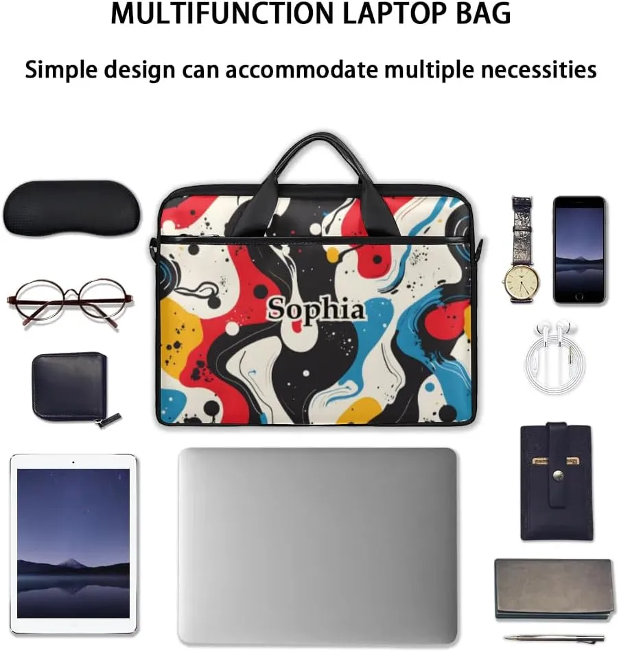 Custom-Laptop-Bag for-Adults Personalized Laptop-Shoulder-Bag with Name Computer-Bag Unicorn Work Bag
