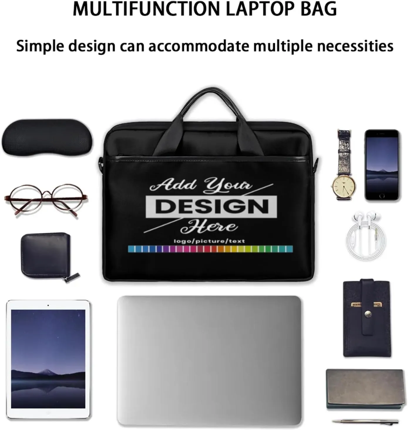 Custom Laptop Bag, Personalized Shoulder Bag for Laptop, Portable Computer Bag ，Gifts for Business Office