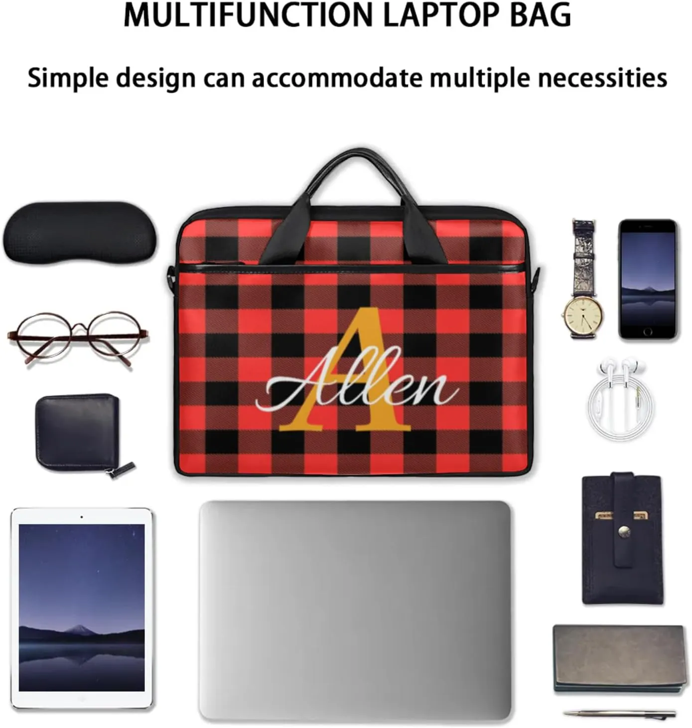 Custom Laptop Bag, Personalized Shoulder Bag for Laptop, Portable Computer Bag ，Gifts for Business Office