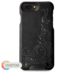 Customizable Grip Crystal - iPhone 8 Plus  Luxury leather case with Swarovski crystals