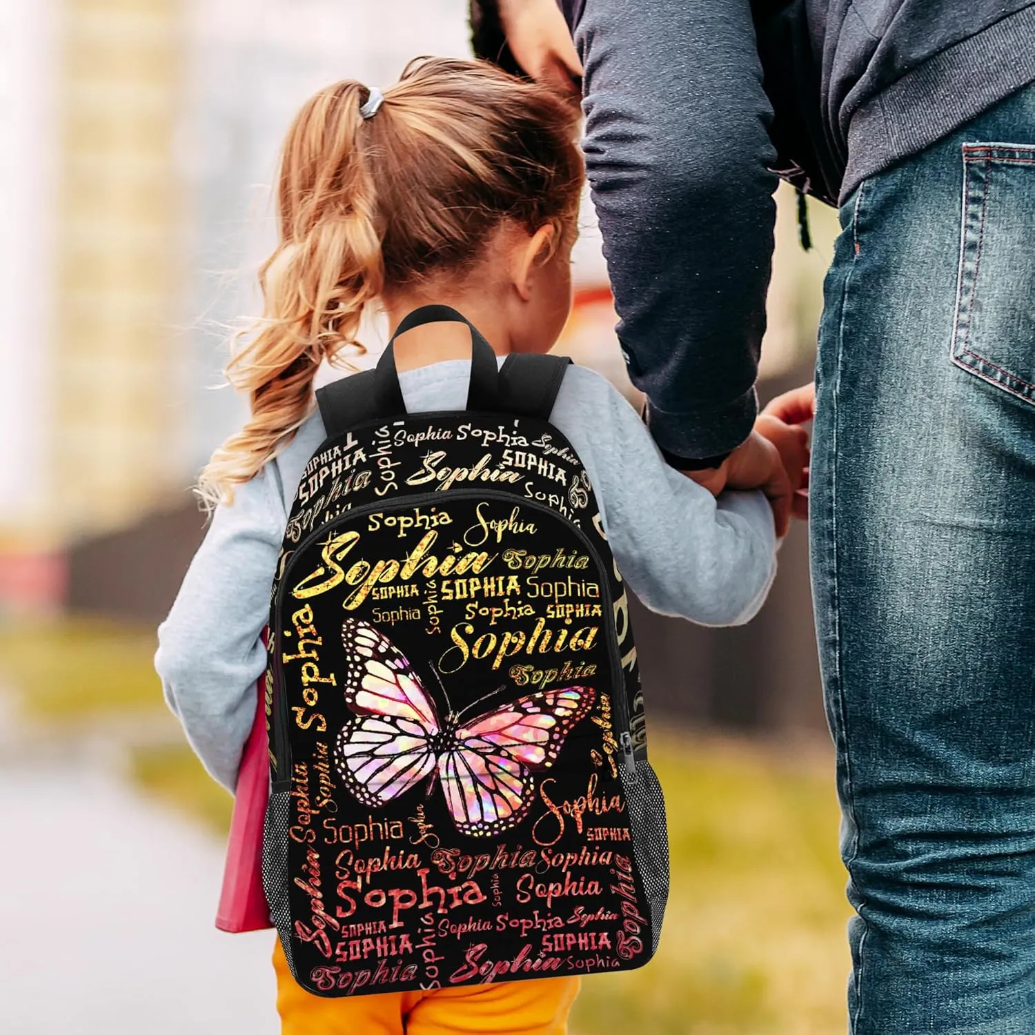 Customized Kid's Backpack with Lunch Bag Back to School Gifts for Daughter Granddaughter Custom Name School Bag Personalized Backpack Shoulders Casual School Bags for Girl