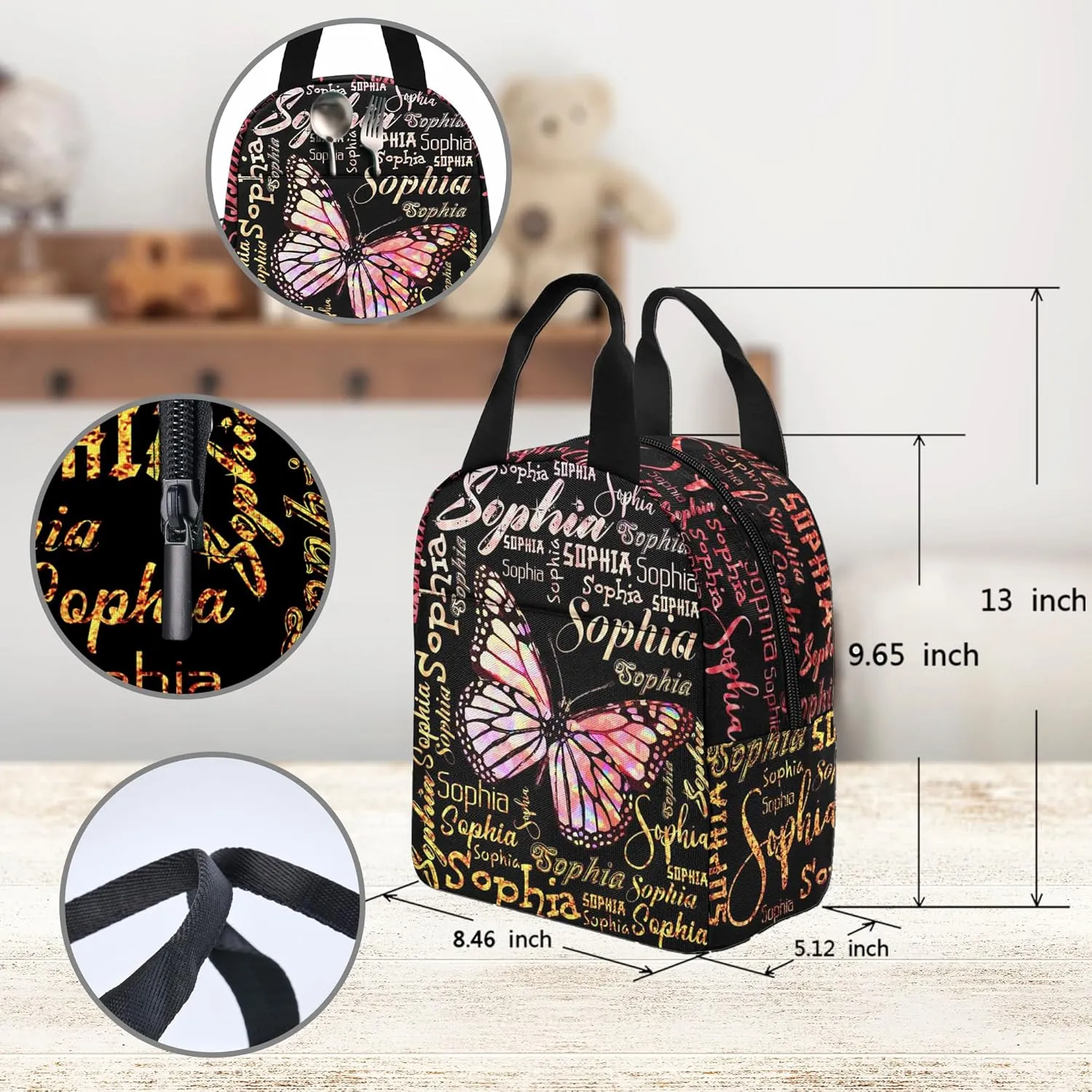 Customized Kid's Backpack with Lunch Bag Back to School Gifts for Daughter Granddaughter Custom Name School Bag Personalized Backpack Shoulders Casual School Bags for Girl