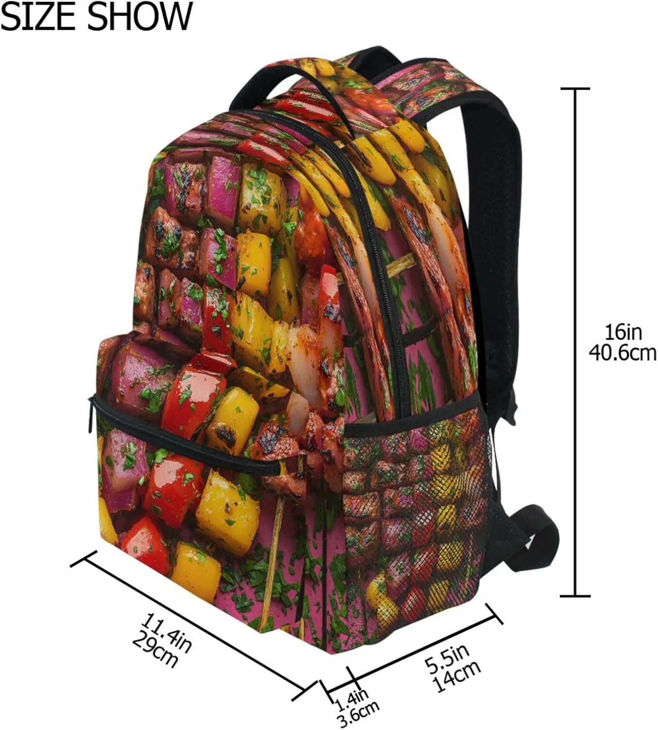 Cute Backpack for Teens Boys Girls Fashion Backpack with Chest Strap Gift Men & Women Turkish Kebabs Greek Style