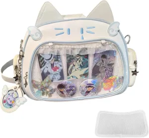Cute Cat ita bag ita backpack crossbody bag for Y2K Aesthetic pin display with insert