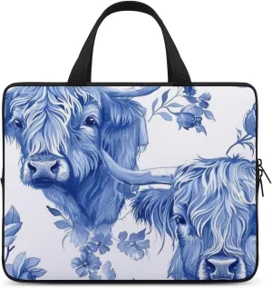 Cute Cow Pattern Messenger Bag Case Sleeve for Laptop Briefcase