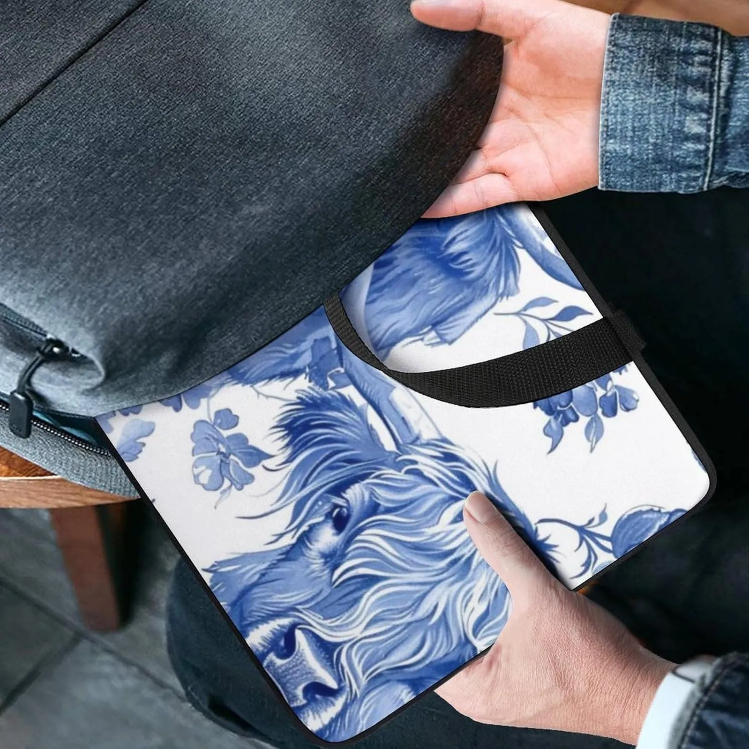 Cute Cow Pattern Messenger Bag Case Sleeve for Laptop Briefcase