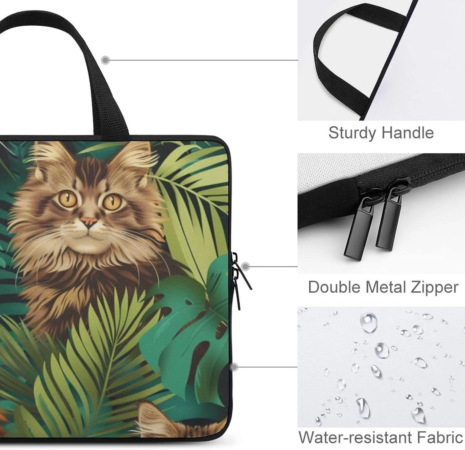 Cute Cow Pattern Messenger Bag Case Sleeve for Laptop Briefcase