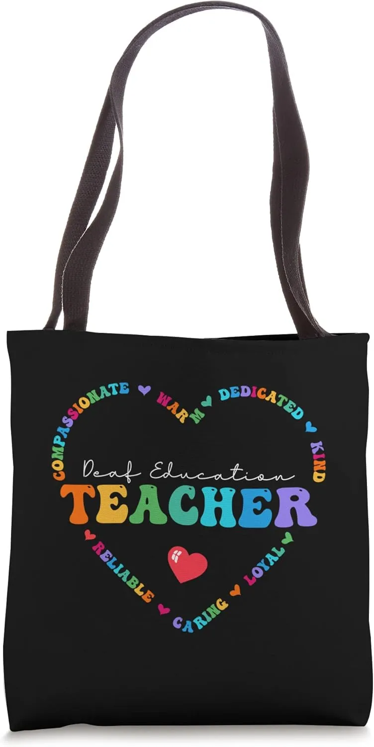 Cute Deaf Education Teacher Appreciation Back to School Tote Bag