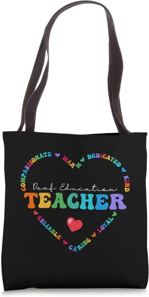Cute Deaf Education Teacher Appreciation Back to School Tote Bag