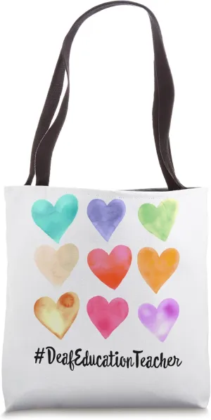 Cute Deaf Education Teacher Appreciation Week Back to School Tote Bag