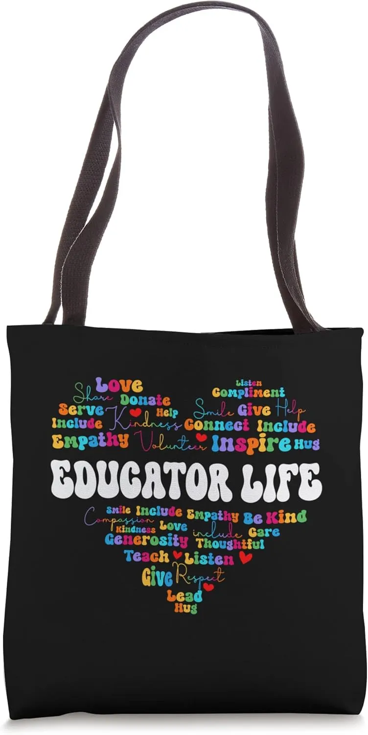 Cute Educator Life Appreciation Week back to school Teacher Tote Bag