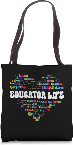 Cute Educator Life Appreciation Week back to school Teacher Tote Bag